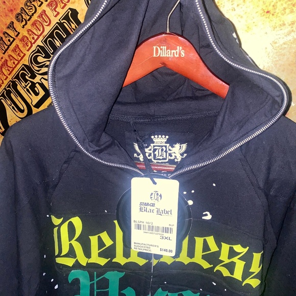 Blac Label Premium Vintage Full Zip Hoodie 3X - Picture 6 of 11